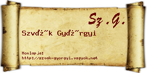 Szvák Györgyi névjegykártya
